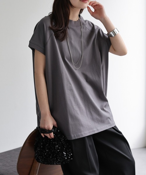ap retro tシャツ 「USAコットン」高見え上質 / モックネックフレンチ