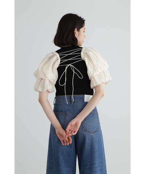 JILL STUART ニット セーター シアーバルーンスリーブニット
