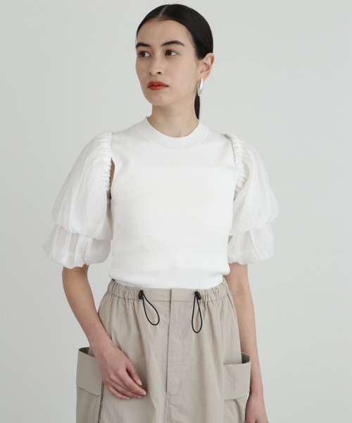 JILL STUART ニット セーター シアーバルーンスリーブニット