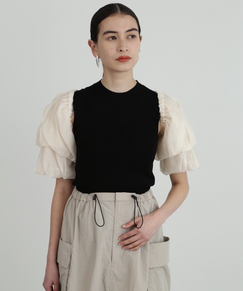 JILL STUART ニット セーター シアーバルーンスリーブニット
