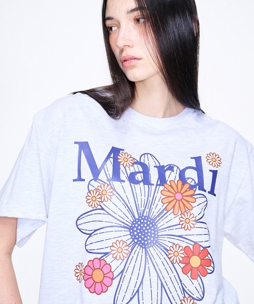 ★MARDI MERCREDI★TSHIRT FLOWERMARDI★大人気★ TSHIRT FLOWERMARDI BLOSSOM_OATMEAL BLACK - MARDI MERCREDI