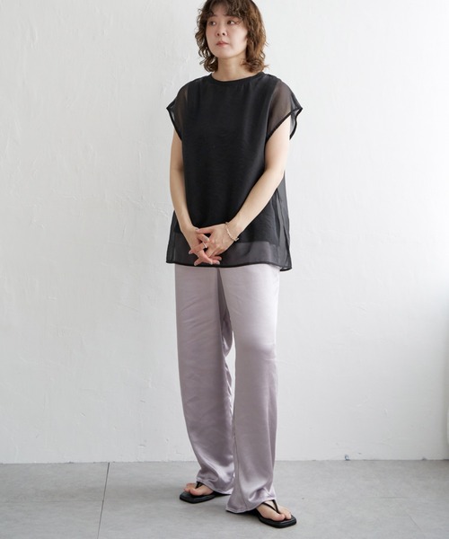 notch.（ファッション） tシャツ オーガンジーフレンチスリーブT