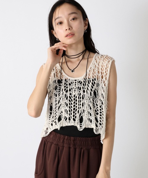 ベスト ジレ 「WEB限定」クラッシュニットNS/142599 レディース JEANASIS ベスト ジレ 「WEB限定」クラッシュニットNS/142599