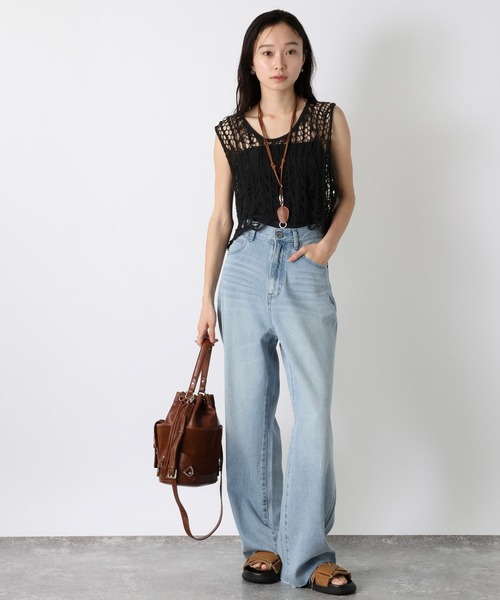 JEANASIS ベスト ジレ クラッシュニットNS/142599 レディース