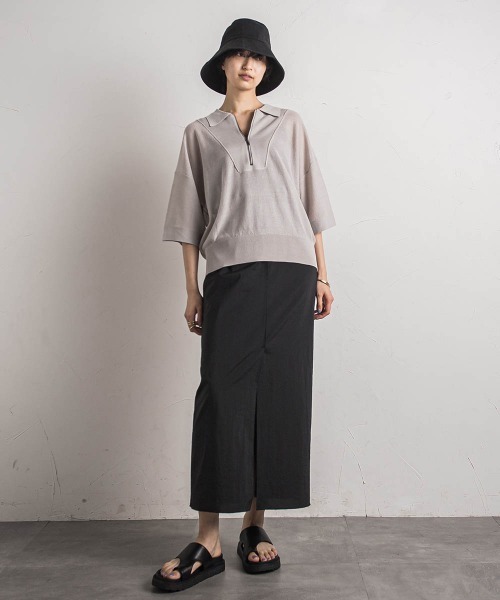 MAYSON GREY（メイソングレイ） ニット セーター ハーフZIPシアーポロ