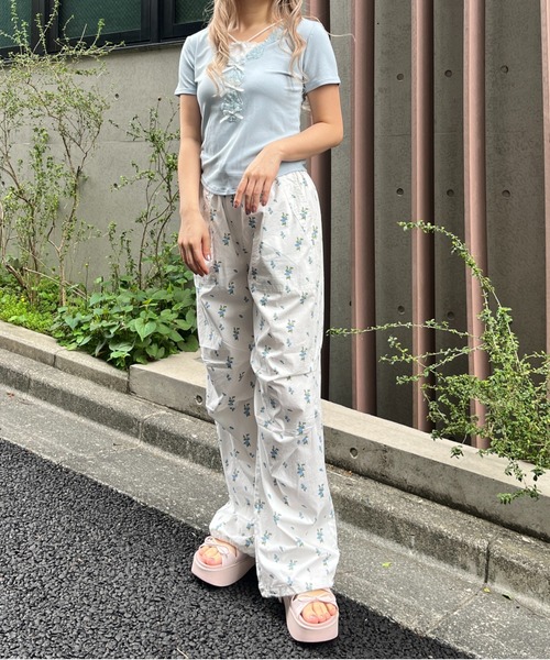 パンツ poppy FLORAL WAVE CARGO PANTS poppy FLORAL WAVE CARGO PANTS