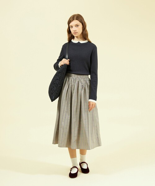 「MACKINTOSH PHILOSOPHY」 ドルマンスリーブニット 38 カーキ レディース MACKINTOSH PHILOSOPHY ニット セーター Cleric Collar Knit