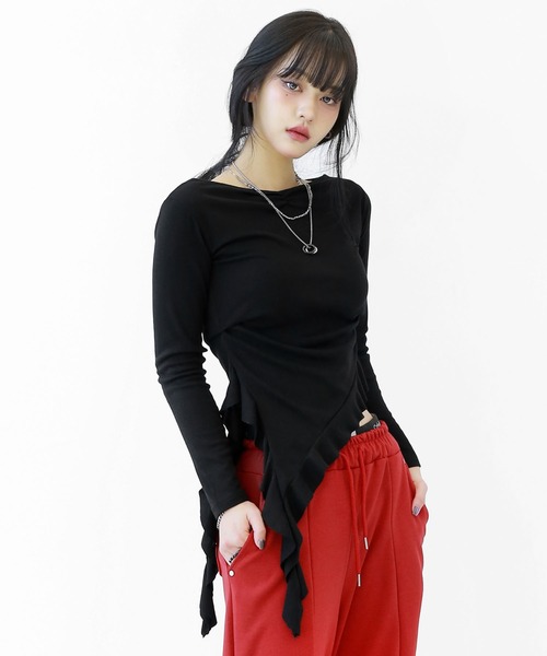 minsobi tシャツ テールシャーリングTシャツ レディーストップス