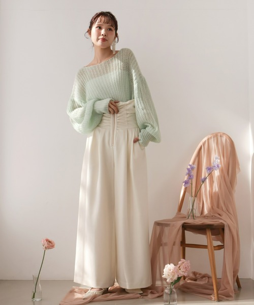Olu. ニット セーター シアーバックリボンニット レディース