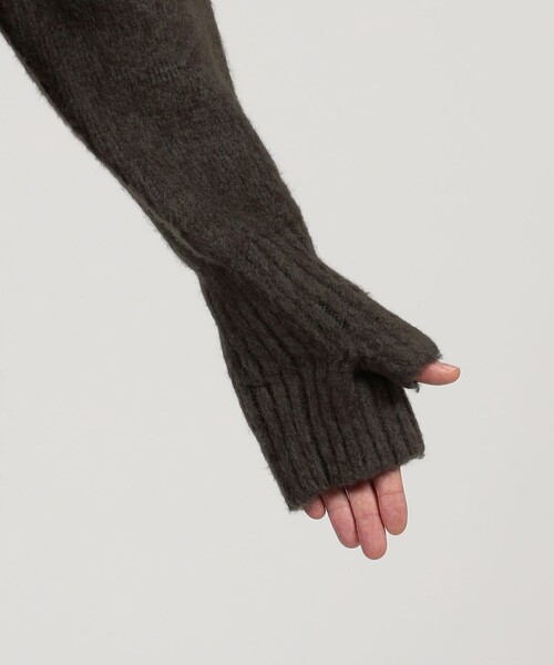 セーター ニット ウール カシミヤ シルク フーデット ダブルブレスト ニットコート メンズの画像