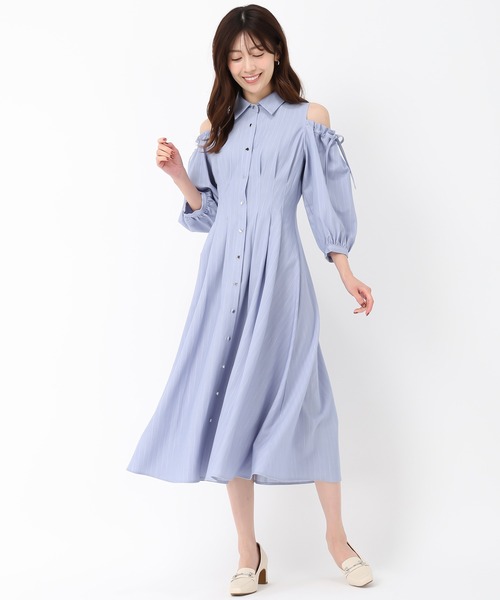 ミッシュマッシュ　水色　Mサイズ　ロングワンピース MISCH MASCH（ミッシュマッシュ） ワンピース 肩開きシャツワンピース