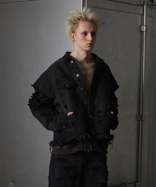 GRANCY デニムジャケット gジャン 「GRANCY」Sweat Docking Design