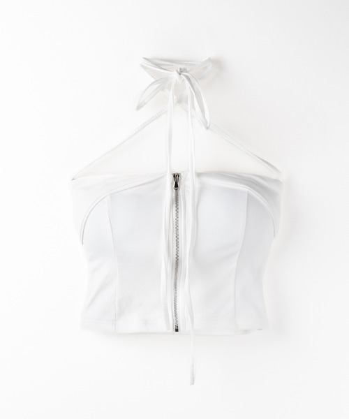 me+em select（ミームセレクト） キャミソール 「 カップ付 」ジップ