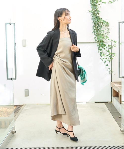 Rouge vif ワンピース アシメドレープキャミワンピース