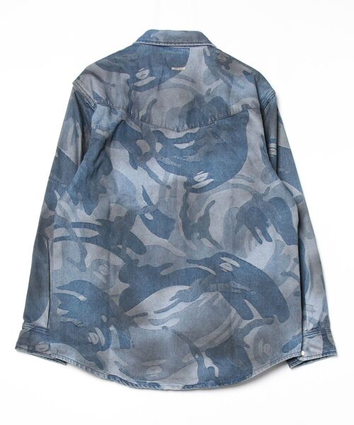 シャツ AAPE WASHED DENIM LONG SLEEVE SHIRT メンズの画像