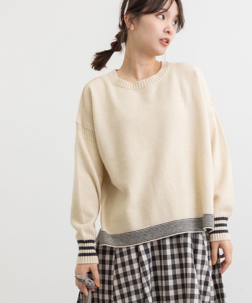 「POU DOU DOU」 長袖ニット 3 パープル レディース_画像3