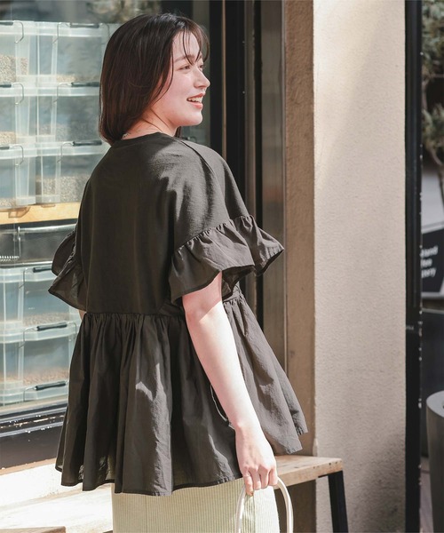 titivate（ティティベイト） tシャツ 半袖 ギャザーペプラムドッキング