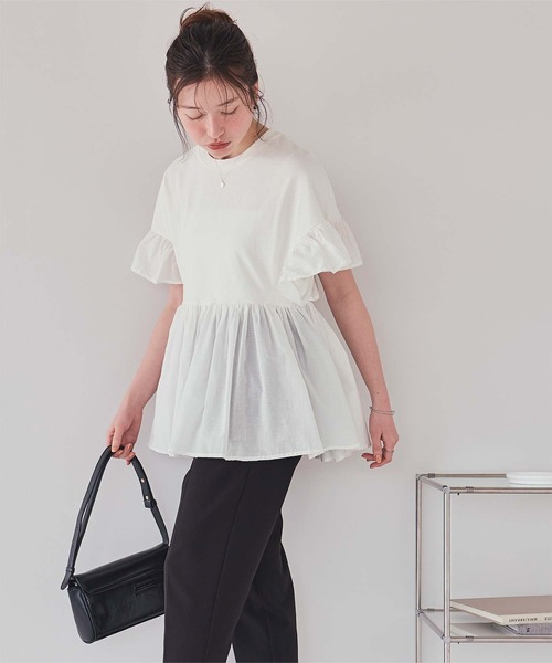 Myu ペプラムドッキングTシャツ BIGリボン付き 楽天市場】こんなのこんなの欲しかった！ドッキングだからずれ