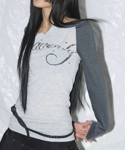★FANCYCLUB★HEAVENLY OFF-SHOULDER LONG SLEEVE (CHA)★正規品 Never mind the XU / Chikashitsu+｜【NASTY FANCY CLUB