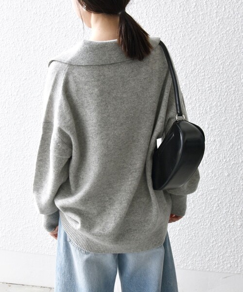 「SHIPS any」 長袖ニット ONE SIZE ライトグレー レディース_画像5