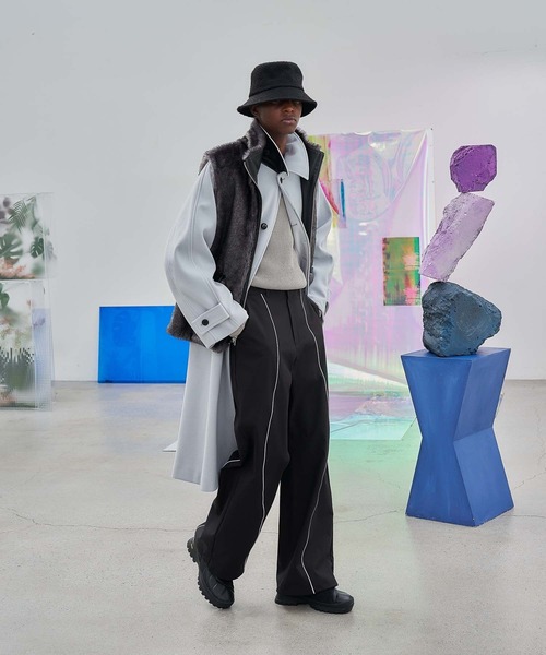 HARE（ハレ） ステンカラーコート SMALL グレー メンズ : ZOZOTOWN