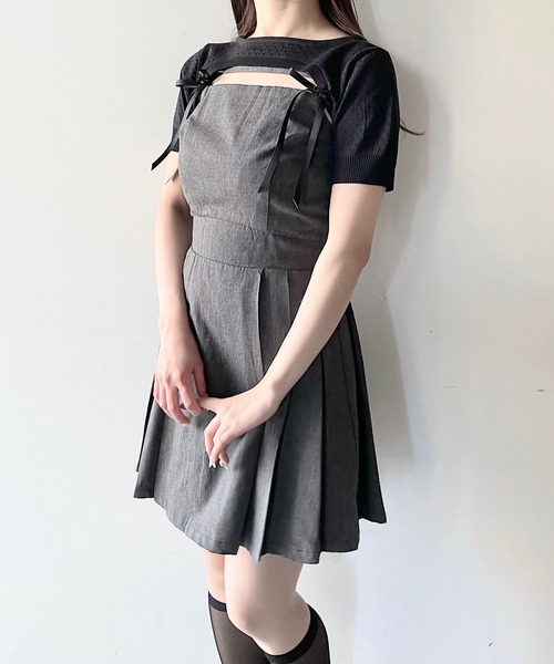 NOMAE ショートニット×キャミワンピースセット NOMAE ワンピース ショートニット×キャミワンピースセット