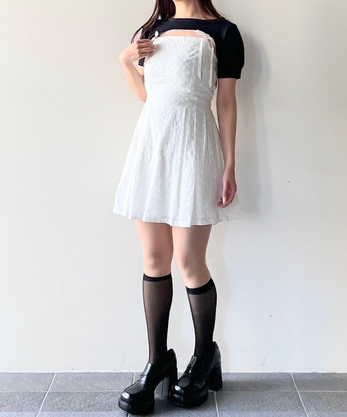 NOMAE ショートニット×キャミワンピースセット ベージュ NOMAE ワンピース ショートニット×キャミワンピースセット