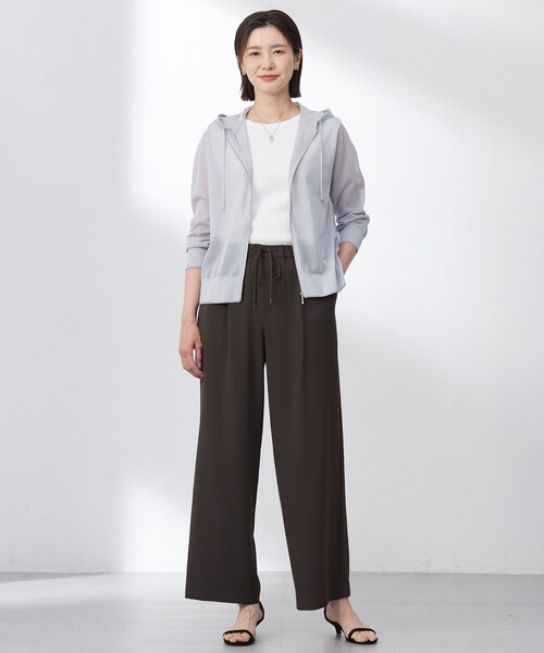 ワイドパンツ パンツ 「洗える・接触冷感・吸水速乾」Lightジョー