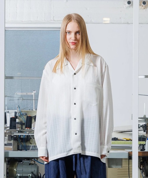 シャツ 「VOAAOV」 MELANGE RANDOM CHECK Long Sleeve Shirt メンズ レディースの画像