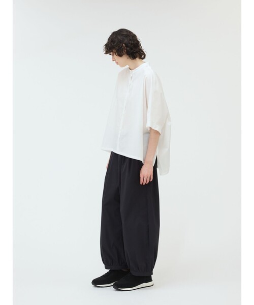 mizuiroind ブラウス シャツ mizuiro ind スタンドカラーワイド