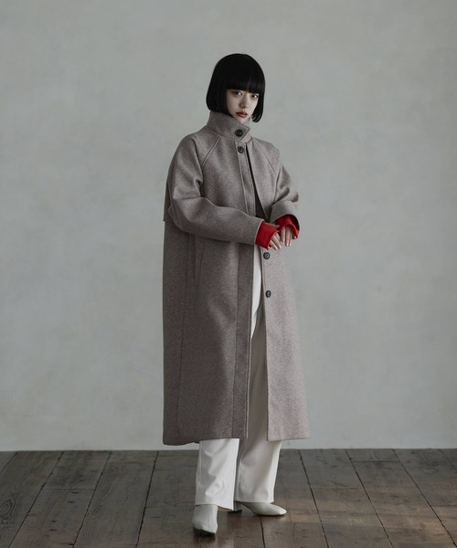 hellam（ヘラム） ステンカラーコート FREE 杢グレー レディース