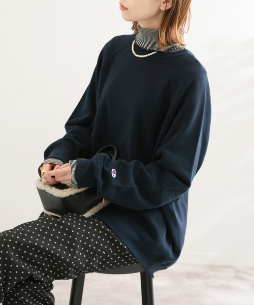 「SLOBE IENA」 「champion」スウェットカットソー FREE ネイビー レディース