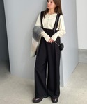 サロペット オーバーオール 楽にシルエット美人...の詳細画像4