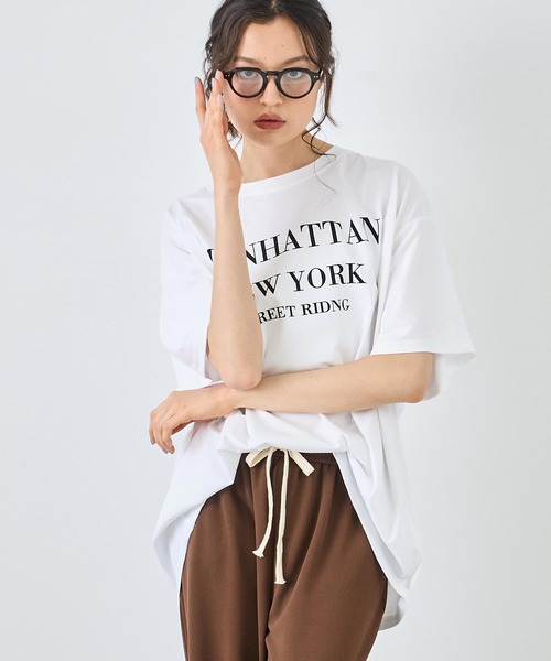 AKEP 売れ筋商品|||エーケプ Tシャツ トップス レディース Tops White ANAP tシャツ サイド開きデザイントップス レディース