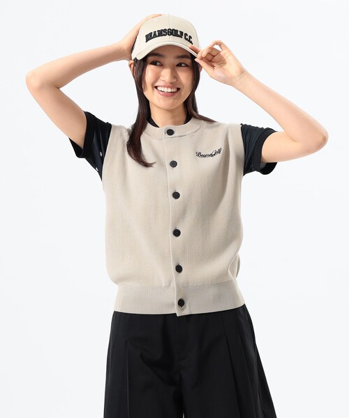 ベスト ジレ ORANGE LABEL / フロントボタン ニット ベスト レディース