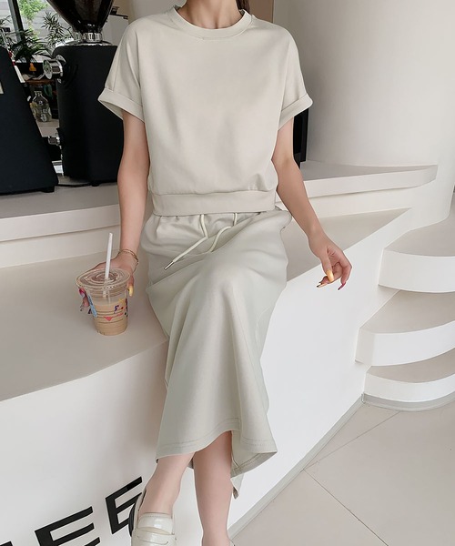 LOWO セットアップ スウェット セットアップ 上下セット ショート丈