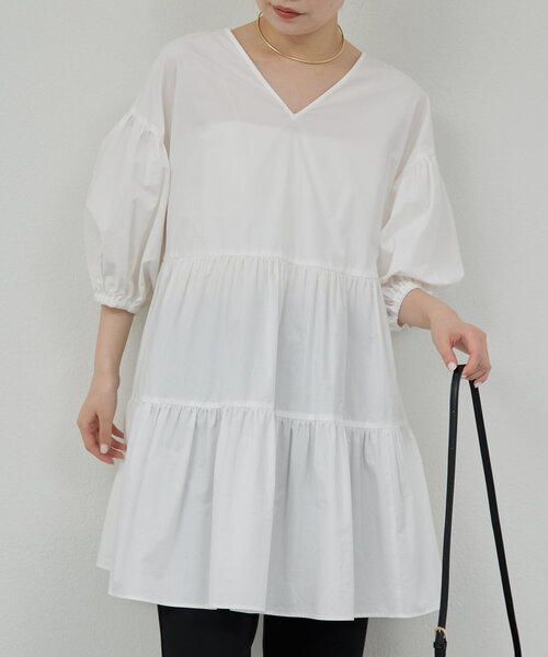 美品　大きいサイズⅣ トゥービーシック　バイカラーティアードチュニック 美品 大きいサイズⅣ トゥービーシック バイカラーティアード