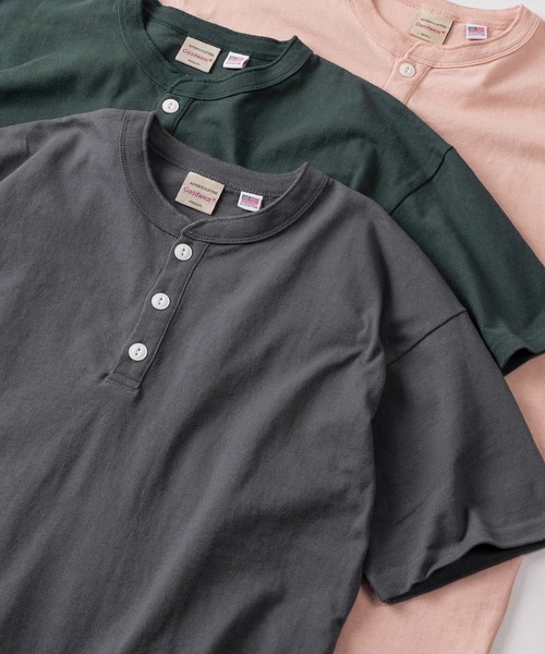 Goodwear（グッドウェア） ヘンリーネック アロハシャツ tシャツ 「75