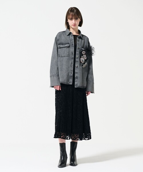 「GRACE CONTINENTAL」 長袖シャツ 38 ブラック レディース GRACE CONTINENTAL 「GRACE CONTINENTAL」 長袖シャツ 38