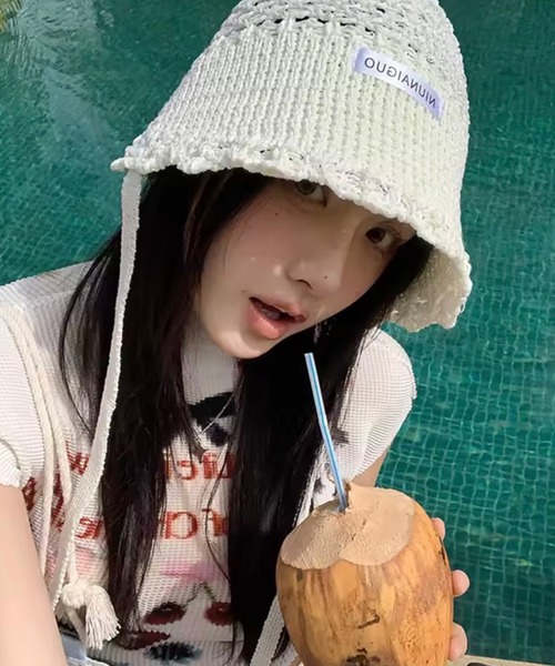 帽子 ハット 「 ammy. / エイミードット 」 ストラップ 付き メッシュ