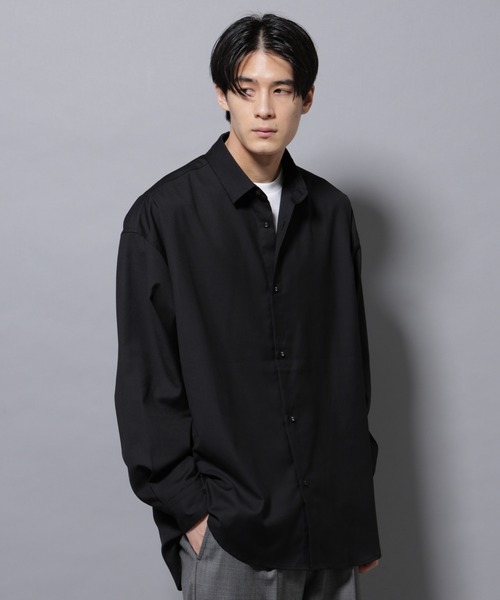 NANO universe（ナノ・ユニバース） シャツ ビッグドレープシャツ 長袖