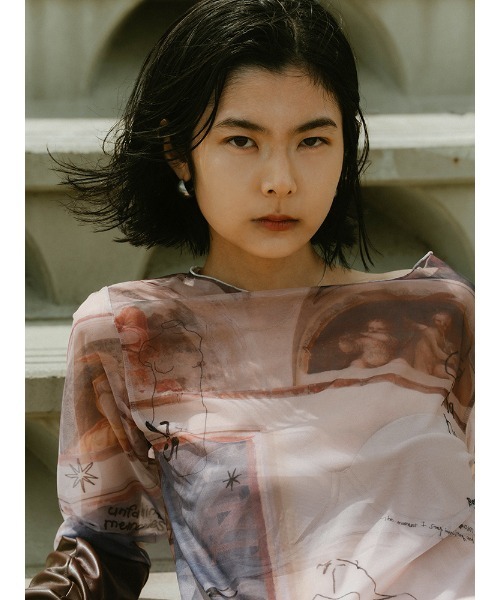 sahara× KOTOKA IZUMI Sheer Top Tシャツ sahara× KOTOKA IZUMI Sheer Top（Tシャツ/カットソー）｜sahara