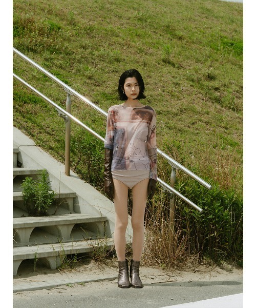 sahara（サハラ） tシャツ sahara× KOTOKA IZUMI Sheer Top レディース