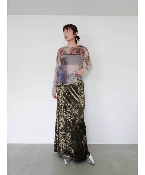 sahara（サハラ） tシャツ sahara× KOTOKA IZUMI Sheer Top レディース