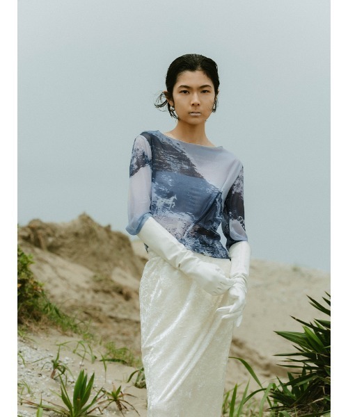 sahara× KOTOKA IZUMI Sheer Top Tシャツ sahara（サハラ） tシャツ sahara× KOTOKA IZUMI Sheer Top レディース