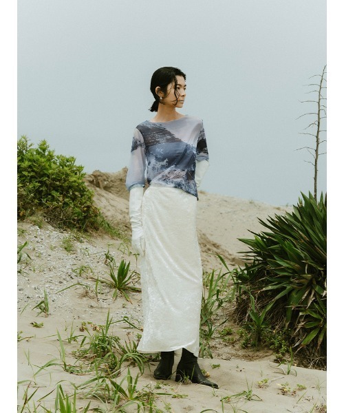 sahara（サハラ） tシャツ sahara× KOTOKA IZUMI Sheer Top レディース