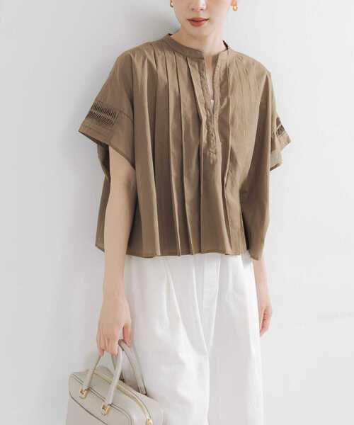 URBAN RESEARCH ブラウス シャツ ハーフスリーブタックショート
