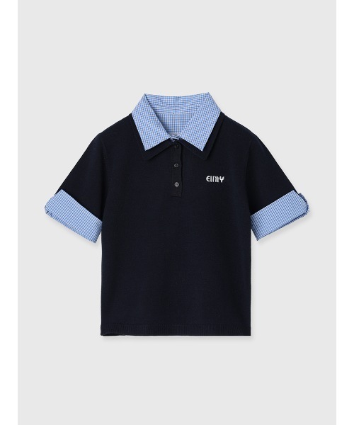 eimy ネイビー EIMY ISTOIRE 「EIMY ISTOIRE」 半袖ニット F ネイビー レディース