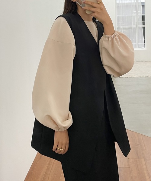 「Louere」 長袖チュニック MEDIUM ブラック レディース