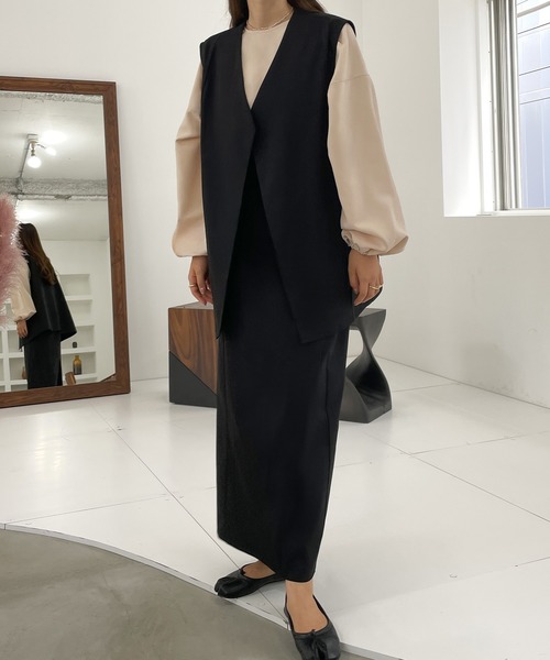 「Louere」 長袖チュニック MEDIUM ブラック レディース
